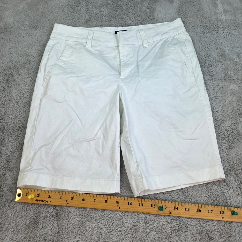 J.Crew Chino Shorts Womens Sz 0 Stretch Cotton Bermuda Walking Casual White New